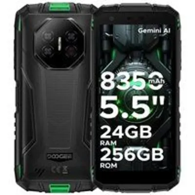 Smartphone DOOGEE Fire 3 Ultra 24GB RAM 256GB Rugerizado Android 15 Negro/Verde