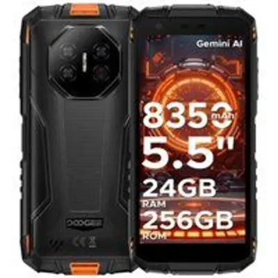Smartphone DOOGEE Fire 3 Ultra 24GB RAM 256GB Rugerizado Android 15 Negro/Naranja