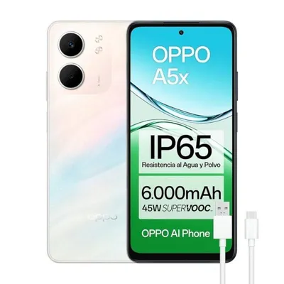 Smartphone OPPO A5x 4GB 128GB IP65 Bateria 6000mAh Carga 45W Snapdragon 6s Gen 1