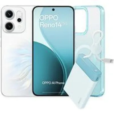 Smartphone OPPO Reno14 5G Pack de Lanzamiento 12GB RAM 512GB 6.59" AMOLED 120Hz Opal White