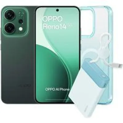 Smartphone OPPO Reno14 5G Pack de Lanzamiento 12GB RAM 512GB 6.59" AMOLED 120Hz Luminous Green