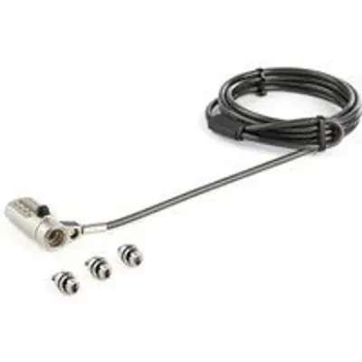StarTech.com Cable de 2m de Seguridad Universal 3 en 1 para Ordenadores Portátiles - Cable con Candado de Combinación de 4 Dígitos para Ordenador de Sobremesa o Portátil - para K-Slot - Ranura Nano - Ranura Wedge - Cable de Seguridad Antirrobo