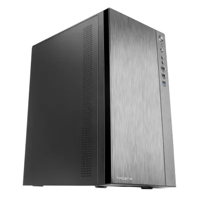 Tacens Anima ACX, Caja Mini Torre Micro ATX, Frontal Aluminio Pulido, Ventilador 12cm, USB 3.0, Negro