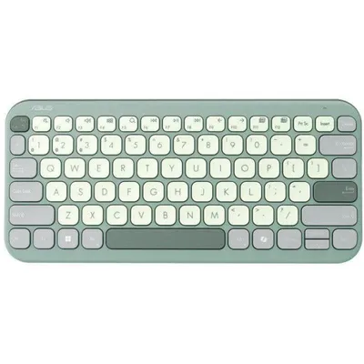 Teclado Asus Marshmallow KW100 inalámbrico compacto scissor keys Layout ES Green Tea Latte