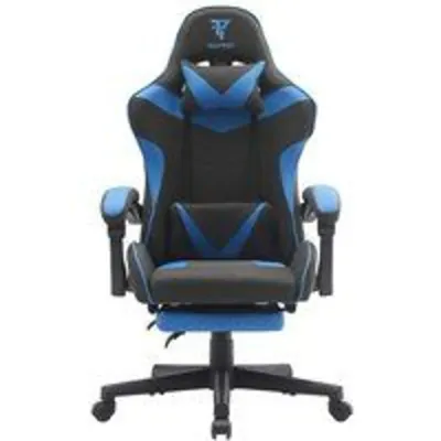 Tempest Shake Silla Gaming con Reposapiés y Masaje Negra/Azul Tela Transpirable
