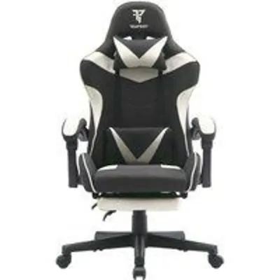 Tempest Shake Silla Gaming con Reposapiés y Masaje Negra/Blanca Tela Transpirable