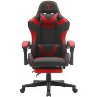 Tempest Shake Silla Gaming con Reposapiés y Masaje Negra/Roja Tela Transpirable