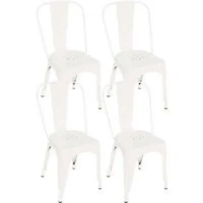 Thinia Home Strong Pack 4 Sillas Industriales Blancas