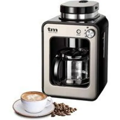 TM Electron Mini Cafetera de Goteo con Molinillo 4 Tazas 600W Plata