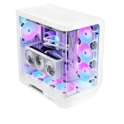 Torre darkFlash DY570 White Full Tower cristal curvo doble cámara 4x ARGB