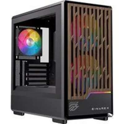Torre Einarex PULSE PM400 RGB Black compacto, madera, 2x140mm, micro ATX, cristal templado