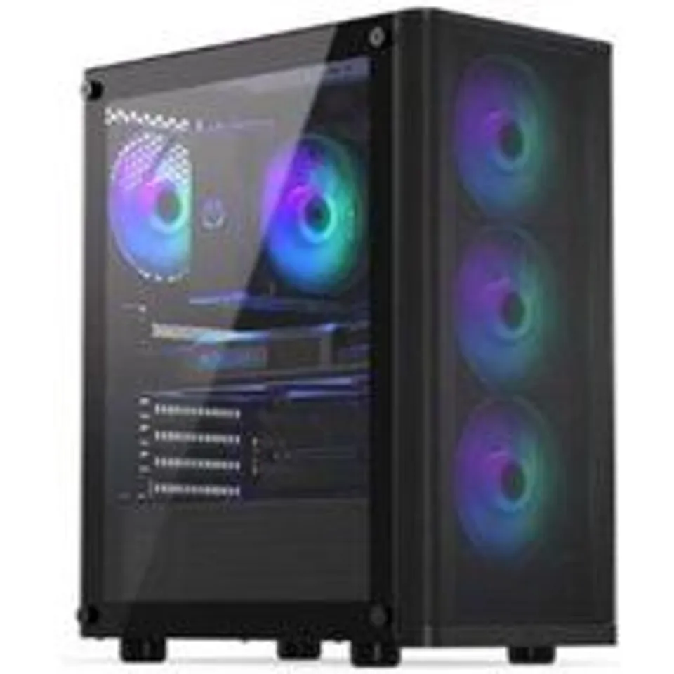 Torre Gaming ENDORFY Ventum 200 ARGB 4x120mm Cristal Templado ATX/Midi-Tower Negro