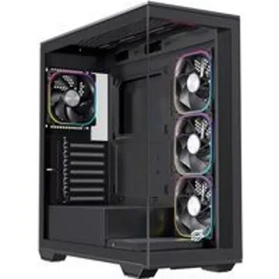 Torre PC Einarex PRISMA S700 RGB Black Cristal Templado ATX 9 Ventiladores Soporte 360mm