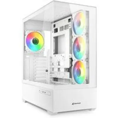 Torre Sharkoon AK6 RGB ATX 4x Ventiladores 9 Slots lateral cristal USB-C Blanco