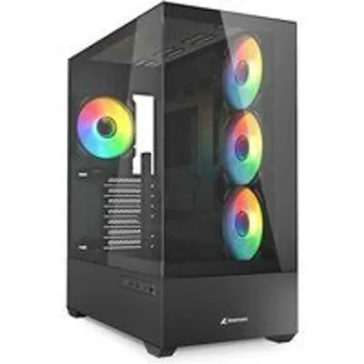 Torre Sharkoon AK6 RGB ATX Vidrio Templado 4x Ventiladores ARGB Negra BTF Ready