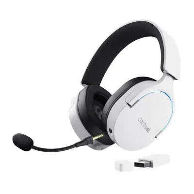 Trust GXT 491W FAYZO Auriculares Inalámbricos y Alámbricos Diadema USB Tipo C Bluetooth Negros Blancos