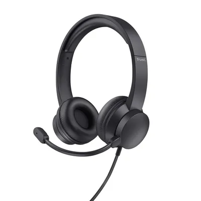 Trust HS-150 Auriculares Alámbricos Oficina/Call Center Negro