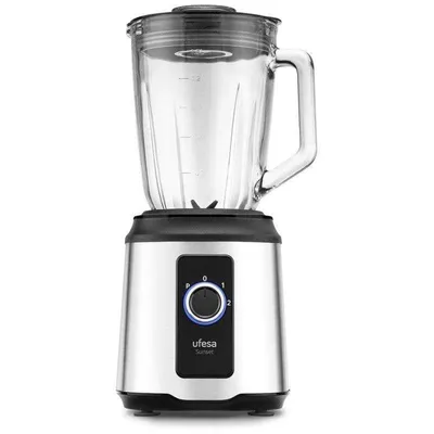 Ufesa Sunset Batidora de Vaso 1,5L 1600W Negra/Inox con Cuchillas de Acero Inoxidable y Función Turbo