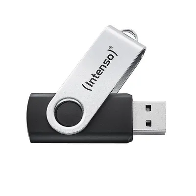 Unidad flash USB Intenso Office Line 128 GB USB-A 3.2 negro plata giratoria