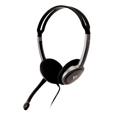 V7 HA212-2EP Auriculares Diadema Alámbricos Negro/Plata