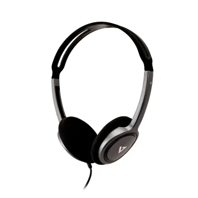 V7 HA310-2EP Auriculares Diadema Alámbricos Música Negro Plata