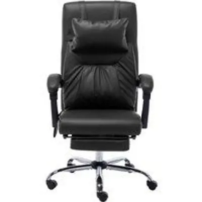 VidaXL Ammia Silla de Oficina con Función Masaje Reclinable Negro