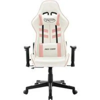 VidaXL Cumbre Silla Gaming con Altura Ajustable con Reposacabezas Blanco/Rosa