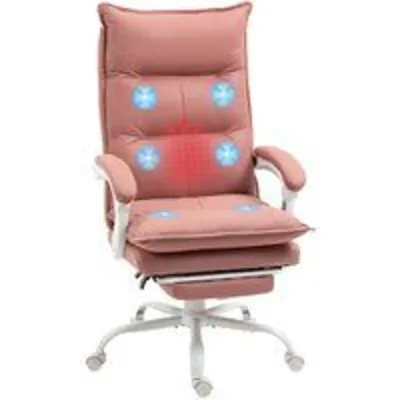 Vinsetto Silla de Oficina con 6 Puntos de Masaje y 5 Modos Rosa