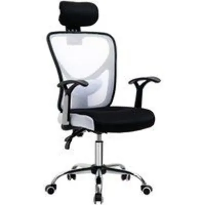 Vinsetto Silla de Oficina con Reposacabezas Blanca