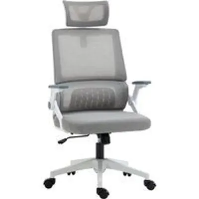 Vinsetto Silla De Oficina De Malla Giratoria Y Ajustable 58x61x102-119 Cm Gris