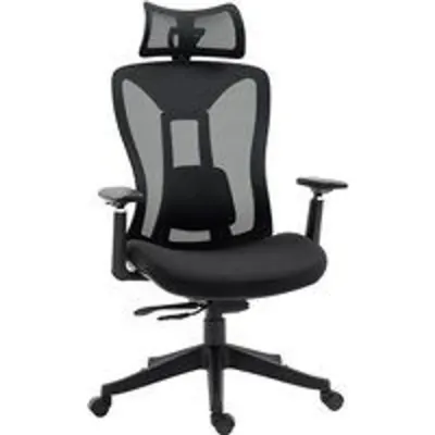 Vinsetto Silla De Oficina De Malla Reposacabezas Ajustable 70x66x120-128cm Negro