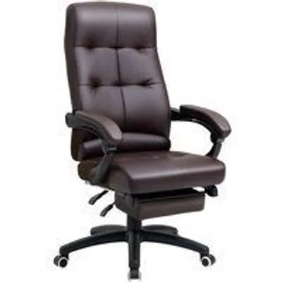 Vinsetto Silla de Oficina Función de Inclinación Reposapiés 65x65x125 cm Marrón