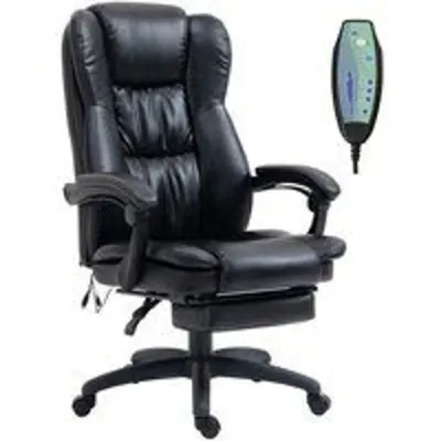 Vinsetto Silla de Oficina Giratoria con Altura Ajustable Masaje y Control Remoto Negra
