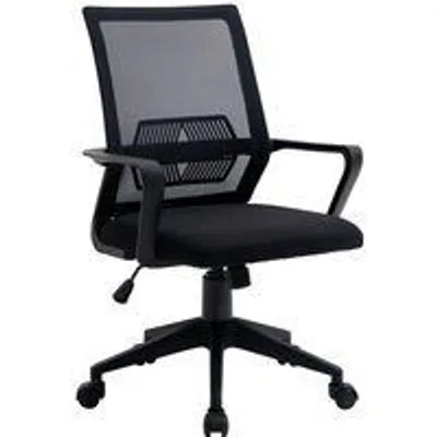 Vinsetto Silla de Oficina Transpirable con Reposabrazos Negra