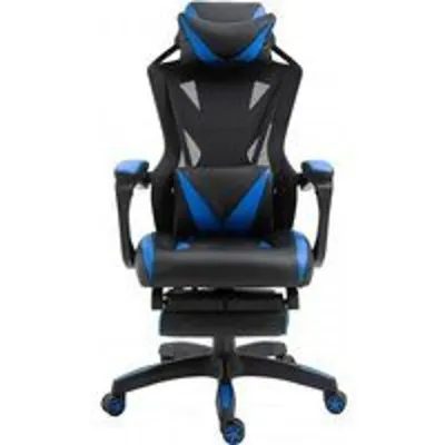 Vinsetto Silla Gaming con Reposapiés Azul/Negra