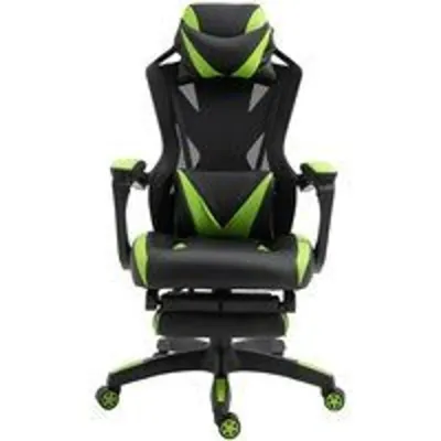 Vinsetto Silla Gaming con Reposapiés Verde/Negra