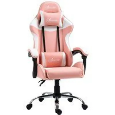 Vinsetto Silla Gaming Ergonómica con Altura Ajustable Rosa