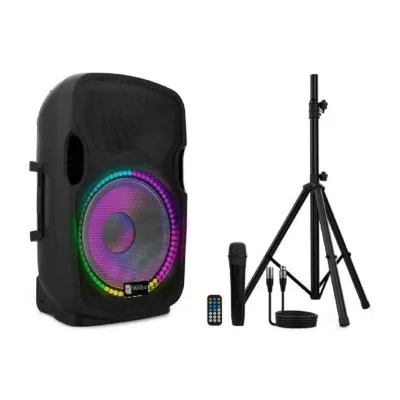 Wiibo Festa 12BT Altavoz Bluetooth Activo 200W con Soporte y Micrófono