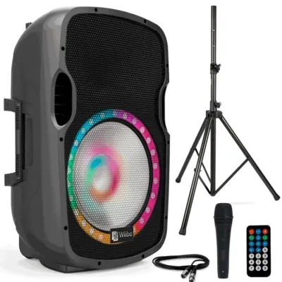 Wiibo Festa 15BT Altavoz 600W Bluetooth, Soporte y Micrófono