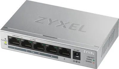 Zyxel GS1005HP No administrado Gigabit Ethernet PoE Plata